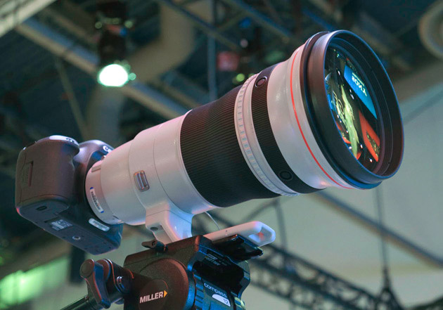 Canon EF 400mm f/2.8 IS II USM exhibited at PMA-CES 2013. Original Canon lenses are considered higher quality.