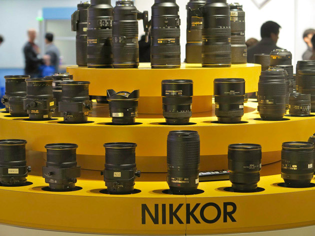 Nikkor lenses displayed in booth