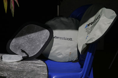 Westcott spiderlite silver gold white lighting reflectors
